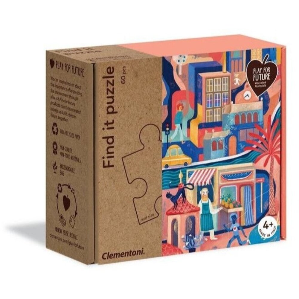 Clementoni Find It Puzzle 60 Pieces Play For Future Recycled Materials Ages 4+ E